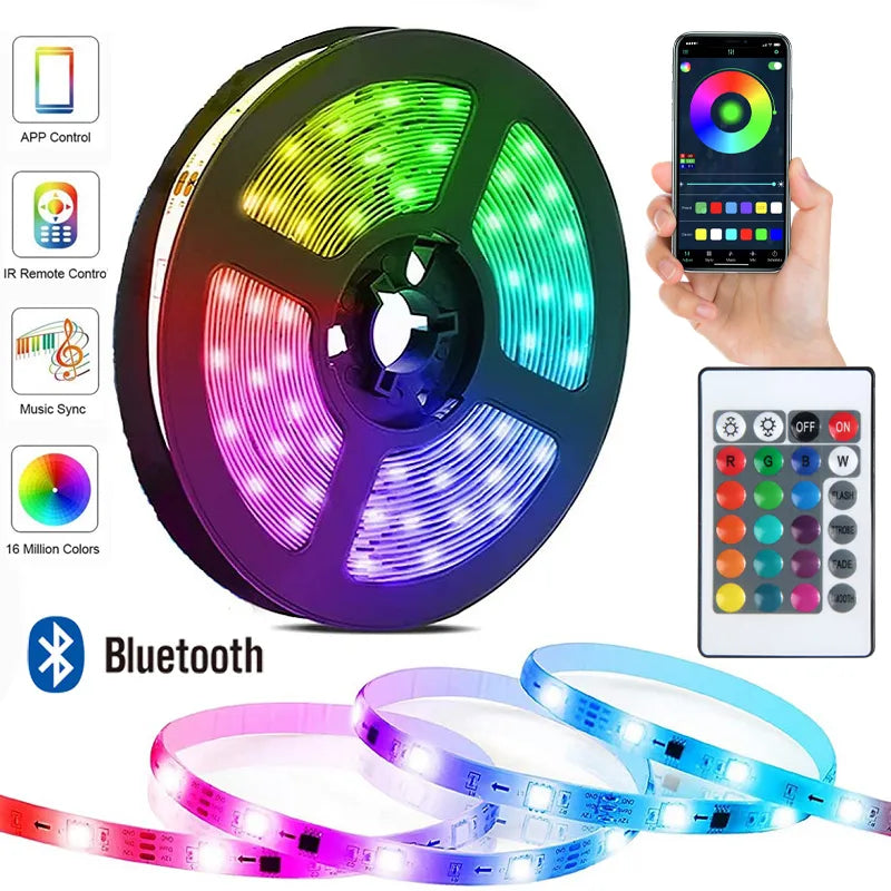 RGB 5050 DC5V USB 24Keys Bluetooth Led Strip Lights Tape With Remote Control