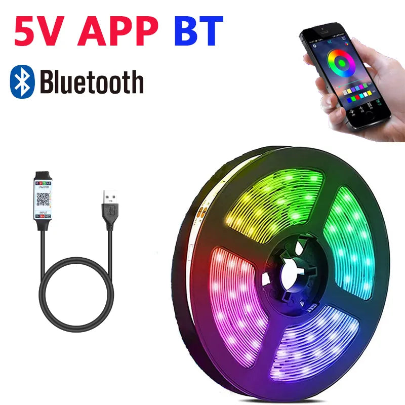 RGB 5050 DC5V USB 24Keys Bluetooth Led Strip Lights Tape With Remote Control